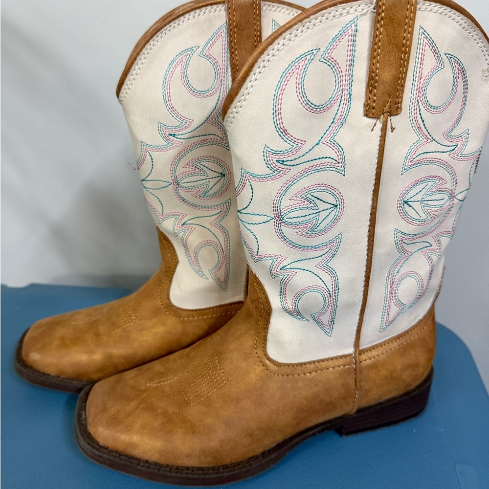 Roper Kids Western Boots - Tan and Cream - Picture 2 of 5